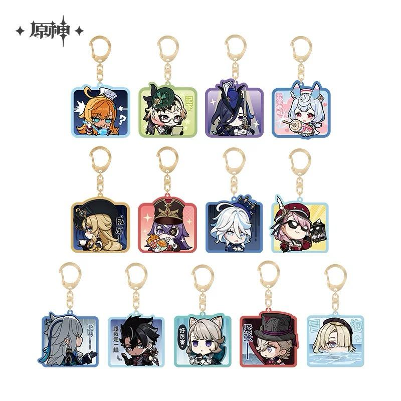 Fontaine Series Emoticon Acrylic Keychain - Genshin Impact