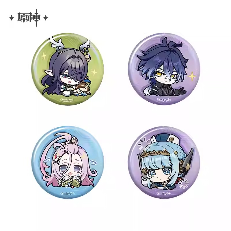 Emoticon Can Badge - Genshin Impact