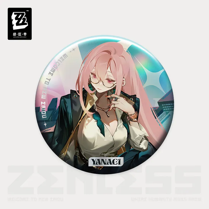 Tsukishiro Yanagi FM Video Series Can Badge - Zenless Zone Zero