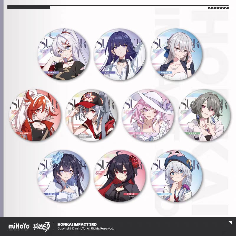 Summer Cruise Series Can Badge - Honkai Impact 3rd