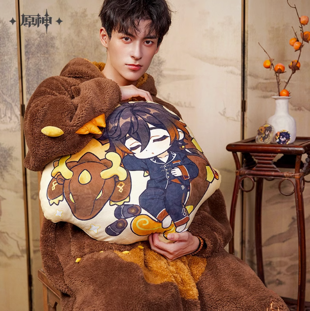 Zhongli Home Living Series Q Version Series Die-Cut Cushion - Genshin Impact